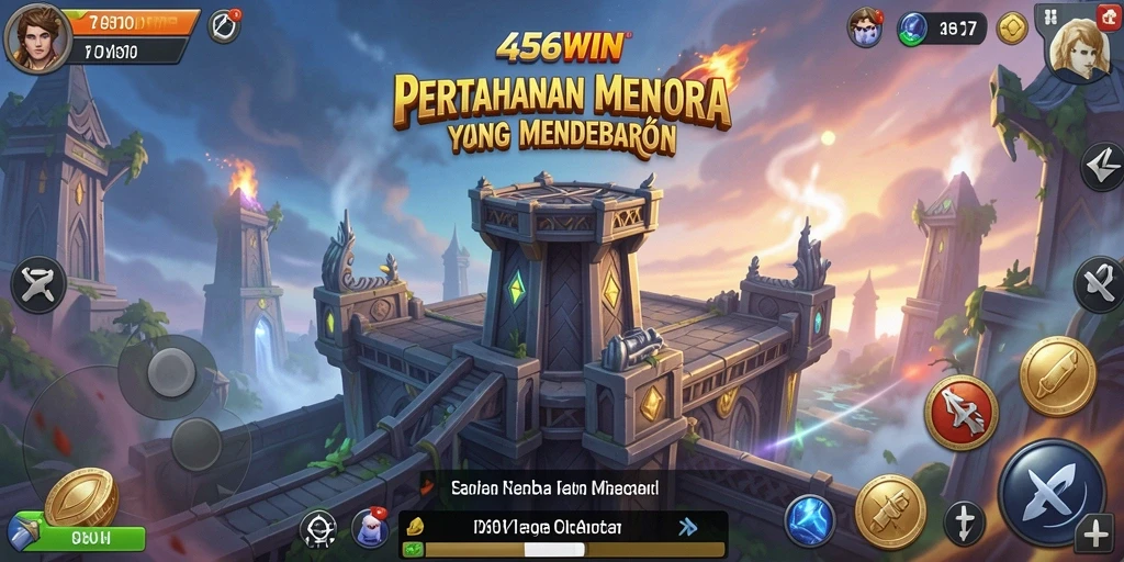 Tampilan gameplay menara yang strategis dan mendebarkan di 456WIN.