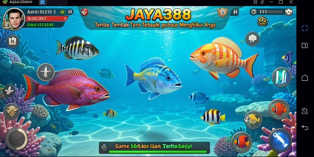 Tangkapan layar gameplay yang seru dari JAYA388 saat menembak ikan.