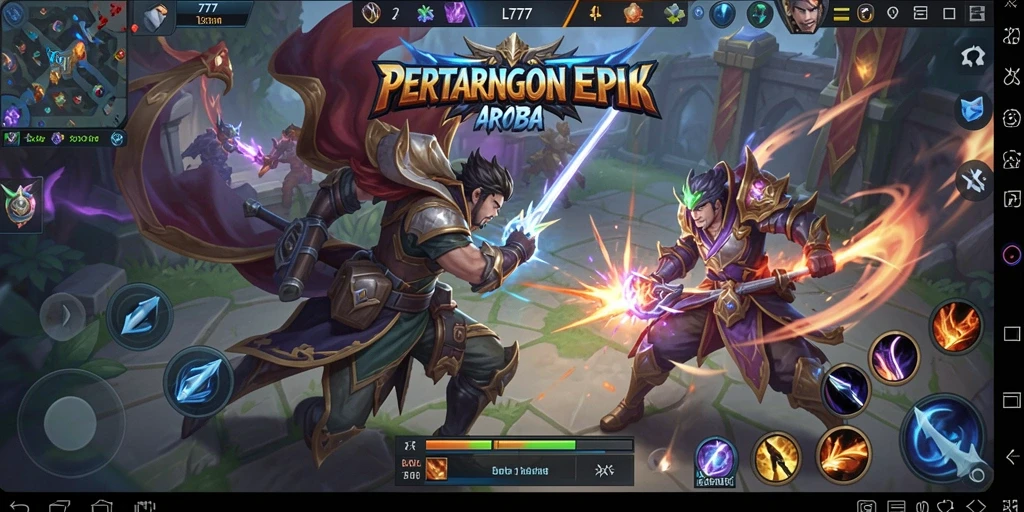 Screenshot L777 menampilkan aksi seru dalam pertarungan MOBA.