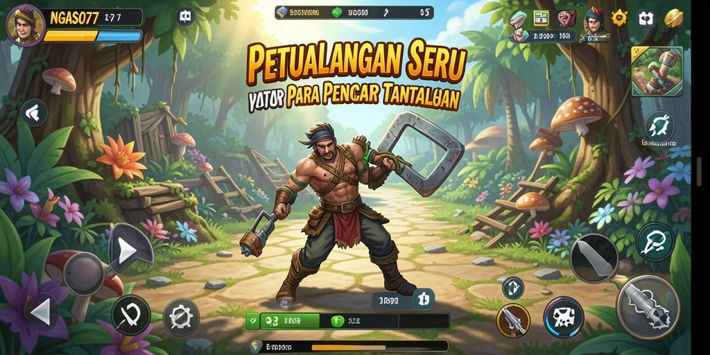 Screenshot NGASO77 menampilkan aksi seru dalam petualangan.