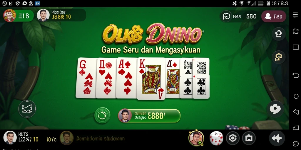 Screenshot OLX888 menunjukkan gameplay seru permainan Domino.