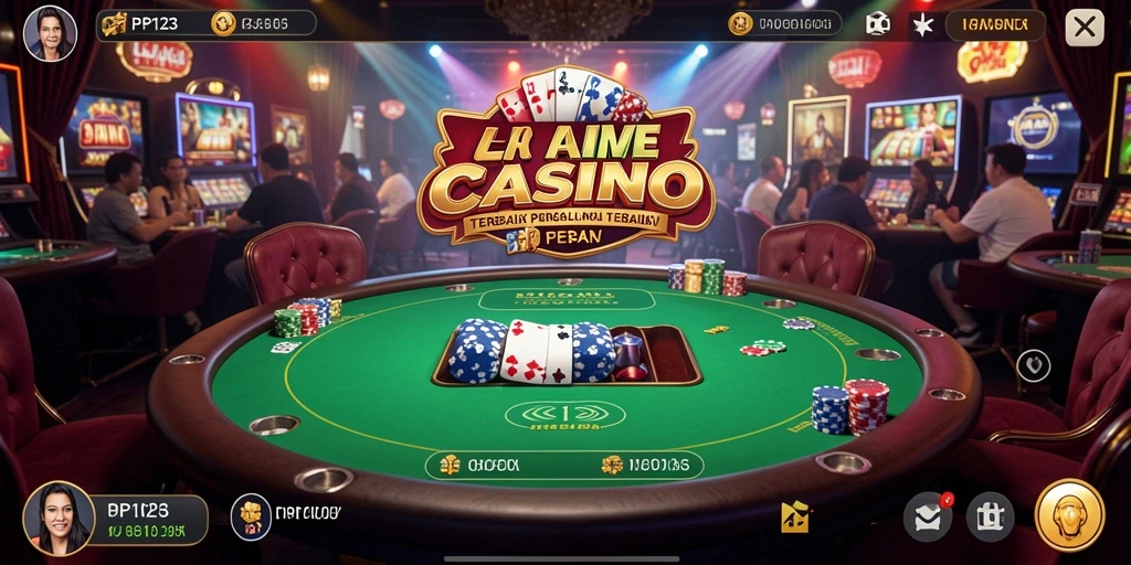 Screenshot gameplay Live Casino yang menampilkan dealer dan interaksi pemain.