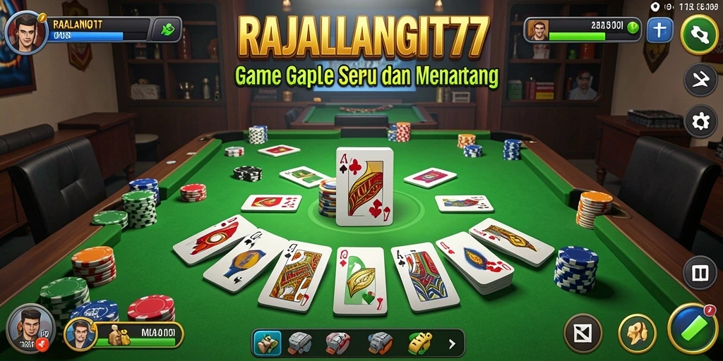 Tampilan gameplay seru dalam RAJALANGIT77 game Gaple.