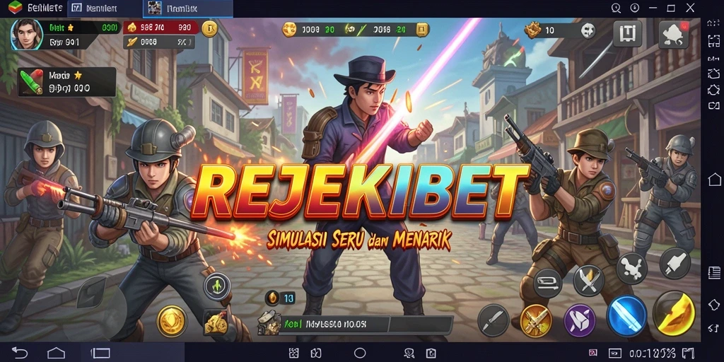 Tampilan gameplay REJEKIBET yang menggambarkan interaksi dalam simulasi.