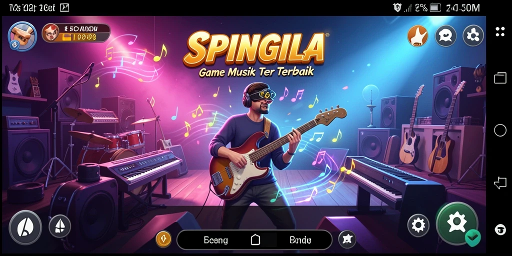 Tampilan gameplay SPINGILA yang menampilkan keseruan bermain musik.