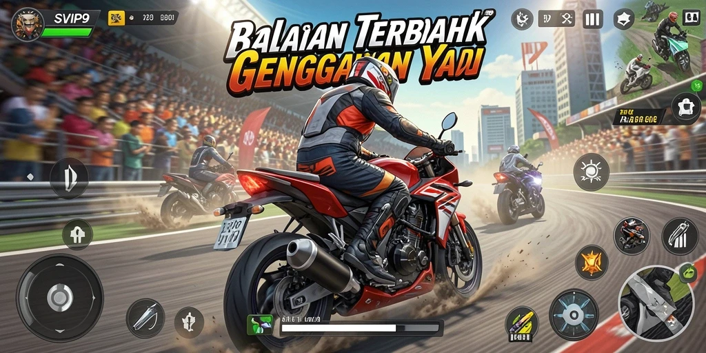 Gameplay balapan motor yang mendebarkan dan tampilan grafis menakjubkan.
